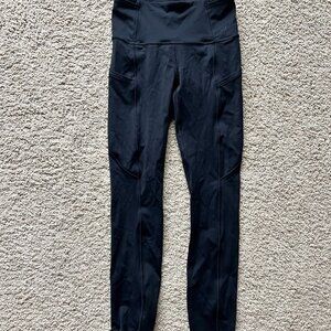 NWOT Lululemon Wunder Train High-Rise Crop 23" Black Pockets Leggings Size 2